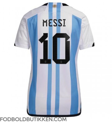 Argentina Lionel Messi #10 Hjemmebanetrøje Dame VM 2022 Kortærmet